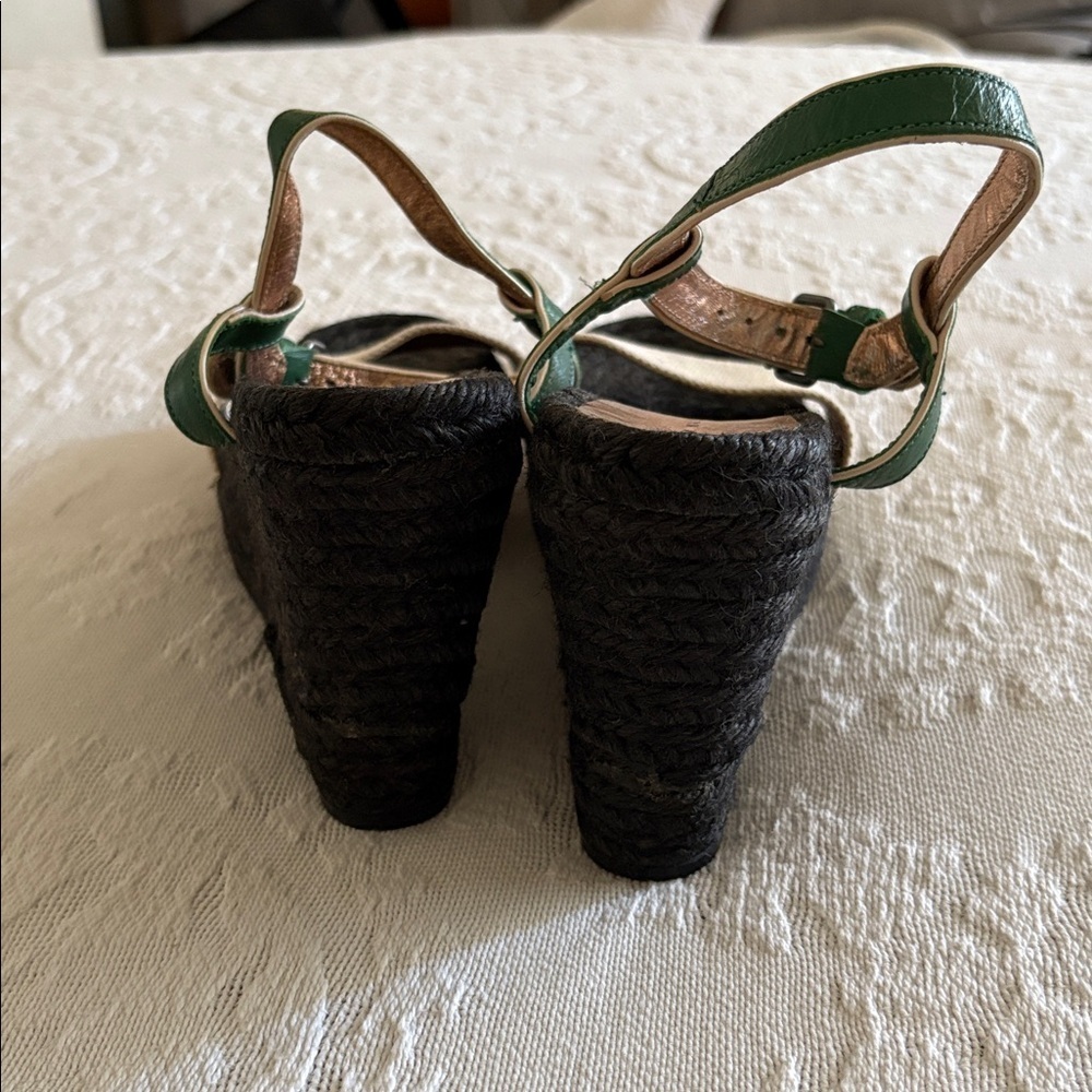 BNWOT Green and Cream Wedge Espadrille by Marc Jacobs - Picture 2 of 9